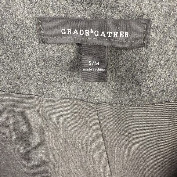 Grade & Gather Womens Blazer Jacket Size S/M Gray Wool Blend Lagenlook Preppy - Picture 4 of 9